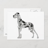 Grautiger Doggensilhouette Postkarte (Vorne/Hinten)