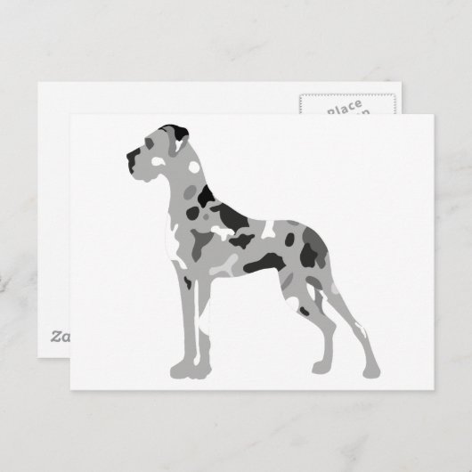 Grautiger Doggensilhouette Postkarte (Vorne/Hinten)