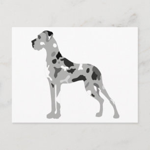 Grautiger Doggensilhouette Postkarte