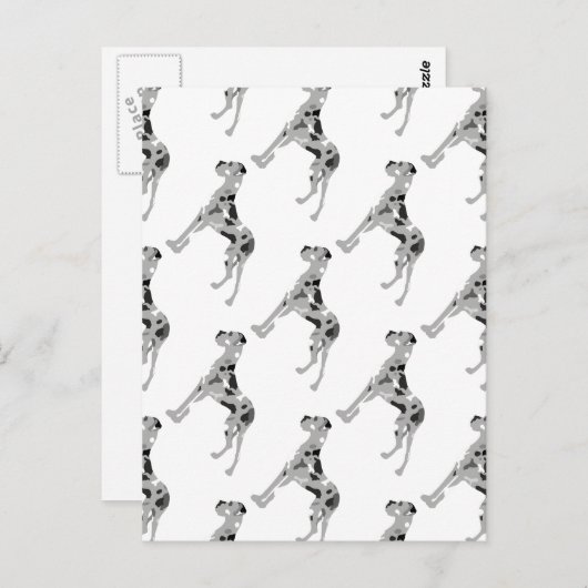 Grautiger Doggensilhouette Postkarte (Vorne/Hinten)