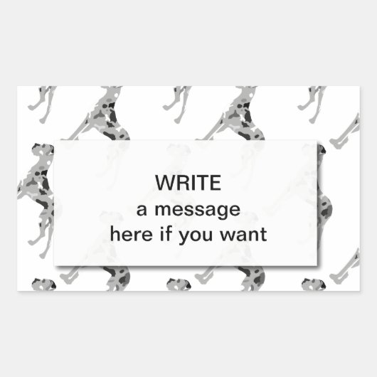 Grautiger Doggensilhouette Rechteckiger Aufkleber (Vorderseite)