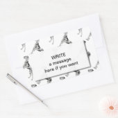 Grautiger Doggensilhouette Rechteckiger Aufkleber (Umschlag)