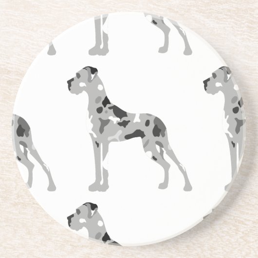 Grautiger Doggensilhouette Untersetzer (Vorne)