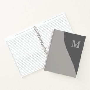 Grautöne mit Monogramm Notizblock