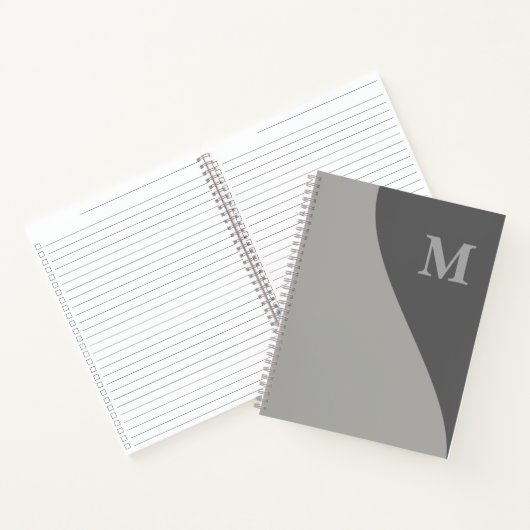 Grautöne mit Monogramm Notizblock (Innenseite)