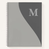 Grautöne mit Monogramm Notizblock (Vorderseite)