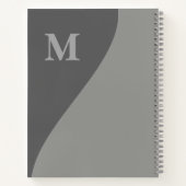 Grautöne mit Monogramm Notizblock (Rückseite)