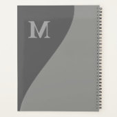 Grautöne mit Monogramm Planer (Rückseite)