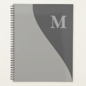 Grautöne mit Monogramm Planer (Vorderseite)