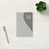 Grautöne mit Monogramm Post-it Klebezettel (Büro)