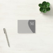 Grautöne mit Monogramm Post-it Klebezettel (Büro)