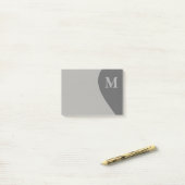 Grautöne mit Monogramm Post-it Klebezettel (Auf Schreibtisch)