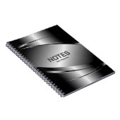 Grautöne, rostfrei, metallisch aussehen - Monogram Notizblock (Rechte Seite)