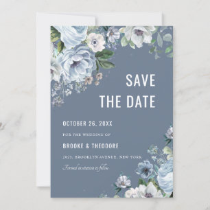 Grautöne Staubblau Winter Rustikale Hochzeit Sa Save The Date