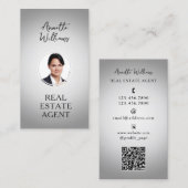 Grautonportrait Foto Realtor Visitenkarte (Vorne/Hinten)
