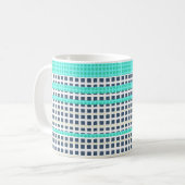 Grautürkis kariert kaffeetasse (Vorderseite Links)