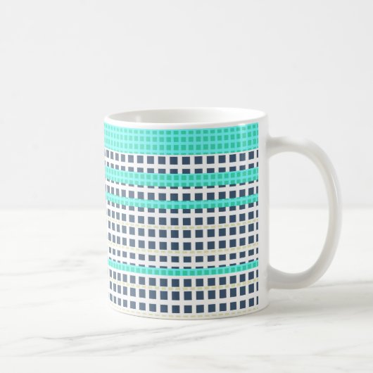 Grautürkis kariert kaffeetasse (Rechts)