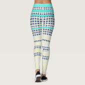 Grautürkis kariert leggings (Rückseite)