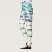 Grautürkis kariert leggings (Links)