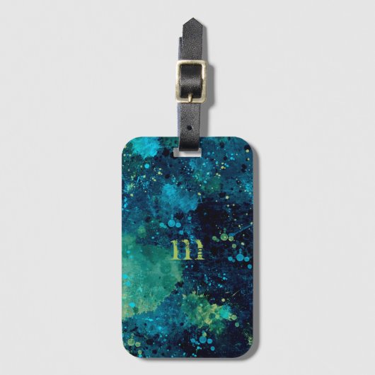 Grautürkis und gelb gepäckanhänger (Vorderseite Vertikal)