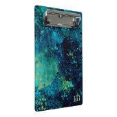 Grautürkis und gelb mini klemmbrett (Schrägansicht)