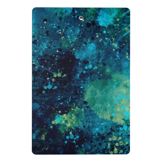 Grautürkis und gelb mini klemmbrett (Rückseite)