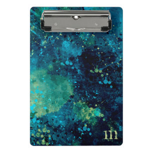 Grautürkis und gelb mini klemmbrett