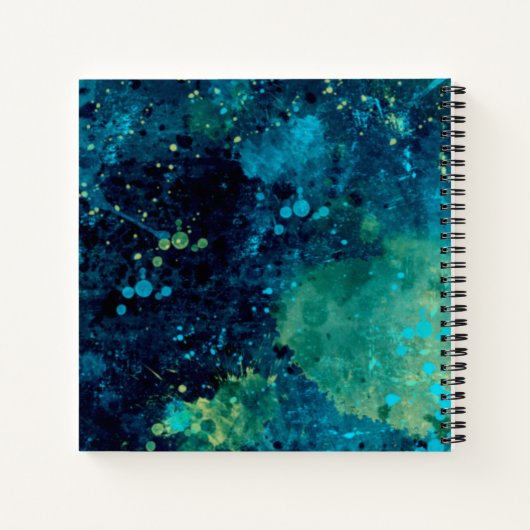 Grautürkis und gelb notizblock (Rückseite)