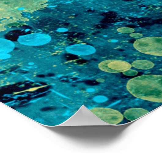 Grautürkis und gelb poster (Ecke)