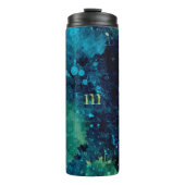 Grautürkis und gelb thermosbecher (Vorderseite)