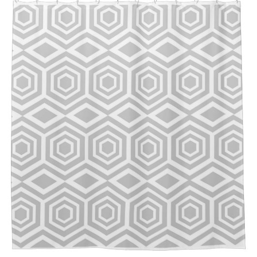 Grautürkisches geometrisches Muster Duschvorhang (Vorderseite)