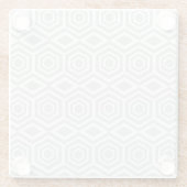 Grautürkisches geometrisches Muster Glasuntersetzer (Rückseite)