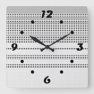 Grautürkisfarbene karierte Quadratwanduhr Quadratische Wanduhr
