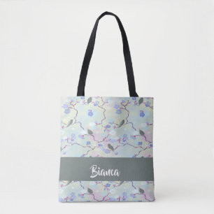 Grauvögel mit Blume Tasche