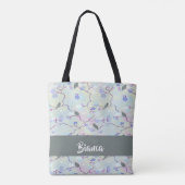 Grauvögel mit Blume Tasche (Rückseite)