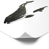 Grauwal Mama and baby sumie ink painting Poster (Ecke)