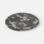 Grauwald Camouflage. Camouflage Pappteller (Schrägansicht)
