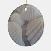 Grauweiß, Muscheln, Sea Muschel Summer Beach Liebe Keramikornament (Links)