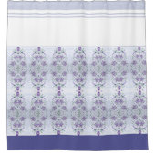 Grauweiß und Periwinkle Duschvorhang (Vorderseite)