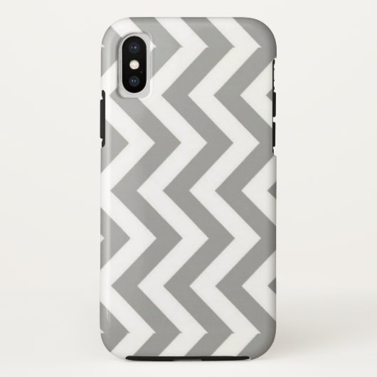 Grauweiß Zickzack Case-Mate iPhone Hülle (Rückseite)