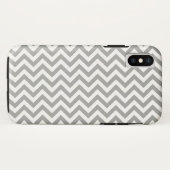 Grauweiß Zickzack Case-Mate iPhone Hülle (Rückseite (Horizontal))