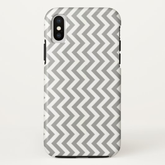 Grauweiß Zickzack Case-Mate iPhone Hülle (Rückseite)