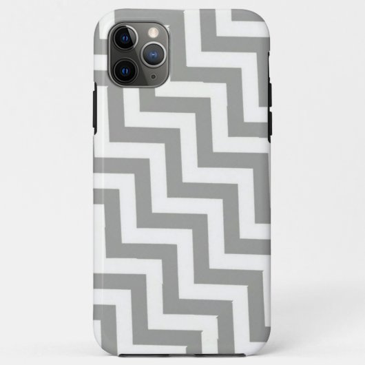 Grauweiß Zickzack Case-Mate iPhone Hülle (Rückseite)