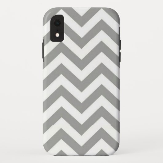Grauweiß Zickzack Case-Mate iPhone Hülle (Rückseite)
