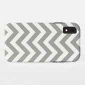 Grauweiß Zickzack Case-Mate iPhone Hülle (Rückseite (Horizontal))