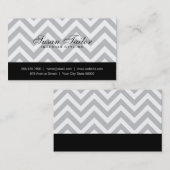 Grauweiß Zickzack | Einfach, minimalistisch, Beruf Visitenkarte (Vorne/Hinten)