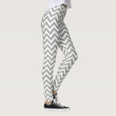 Grauweiß Zickzack Leggings (Rechts)
