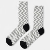 Grauweiß Zickzack Socken (Linkes Detail)