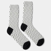 Grauweiß Zickzack Socken (Rechts)