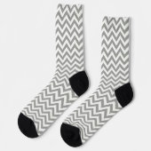 Grauweiß Zickzack Socken (Linkes Detail)
